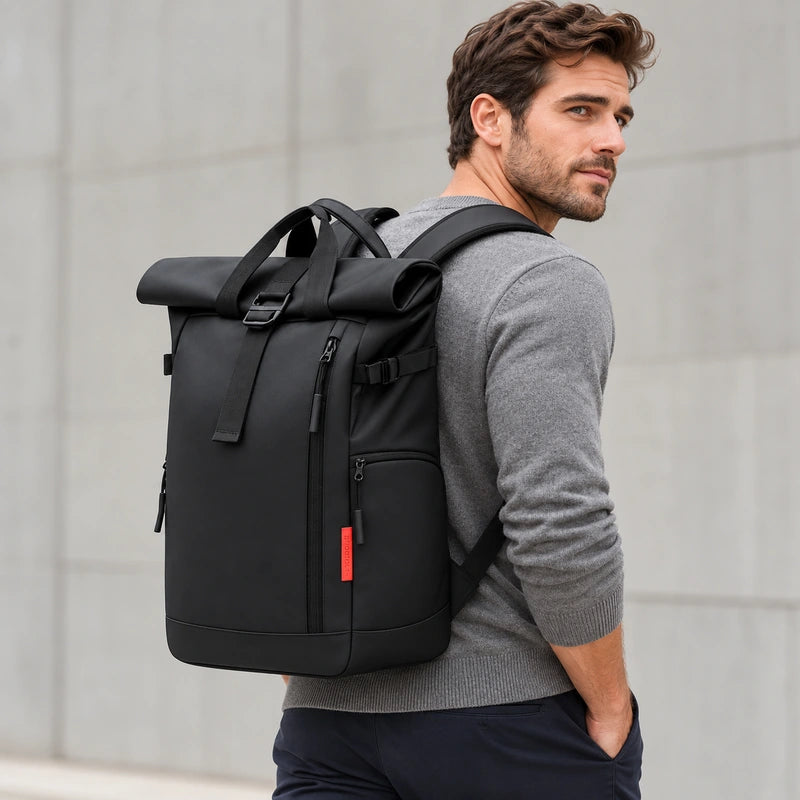 Men’s Roll-Top Backpack – Waterproof Travel & Work Bag