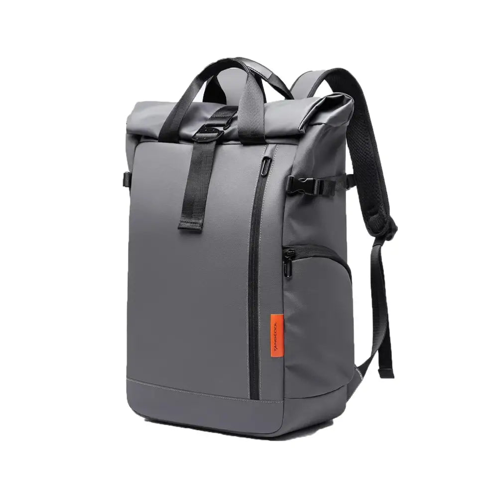 Men’s Roll-Top Backpack – Waterproof Travel & Work Bag - Grey