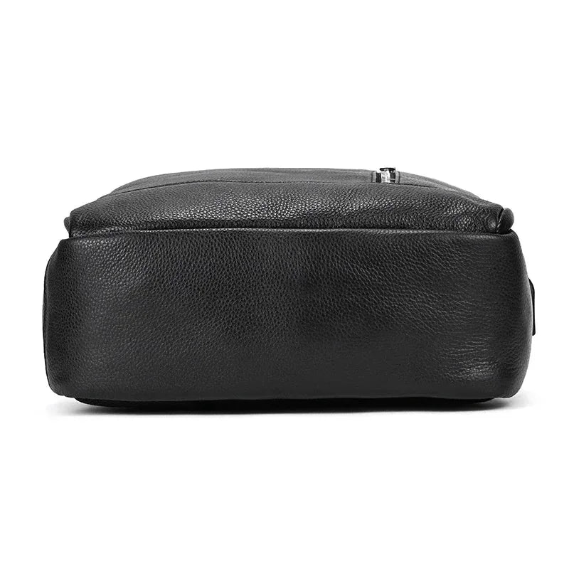 Men’s Slim Leather Backpack – Compact Laptop Work Bag