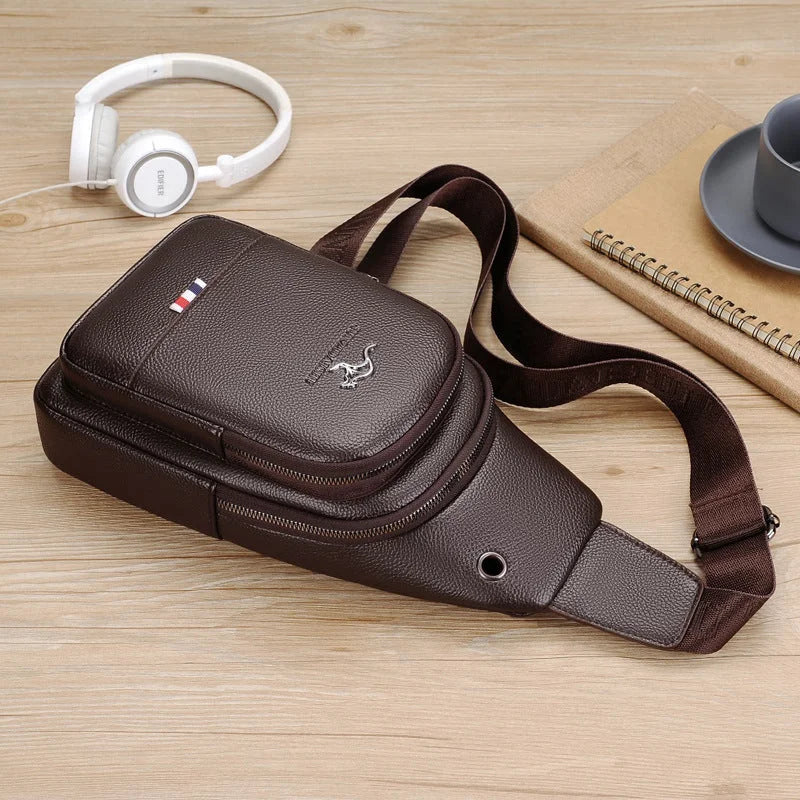 Men’s Sling Bag - 2-Pocket Crossbody Chest Bag