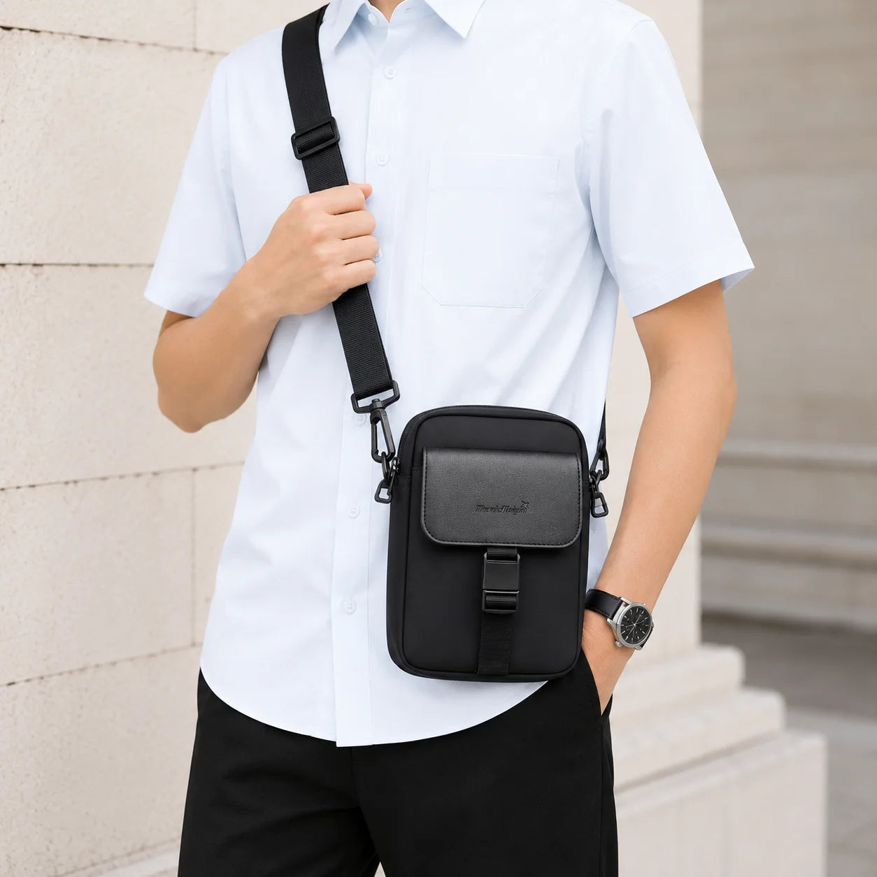 Men’s Small Crossbody Bag - Detachable Strap