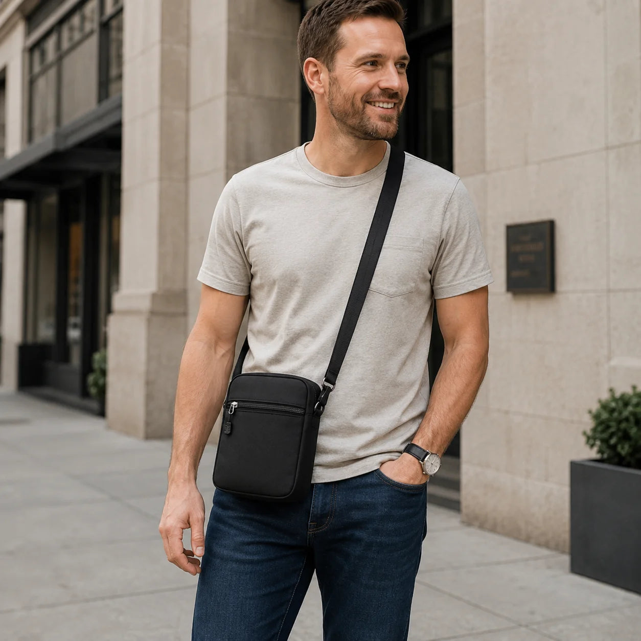 Men’s Small Crossbody Bag - Phone Pocket Travel Bag