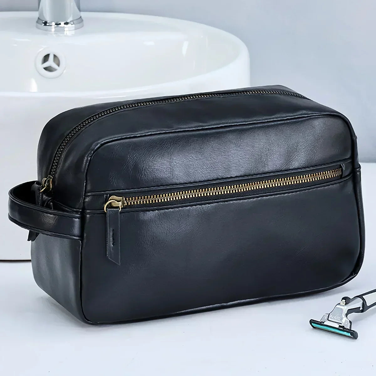 Men’s Toiletry Bag - Zip Front Pocket Dopp Kit