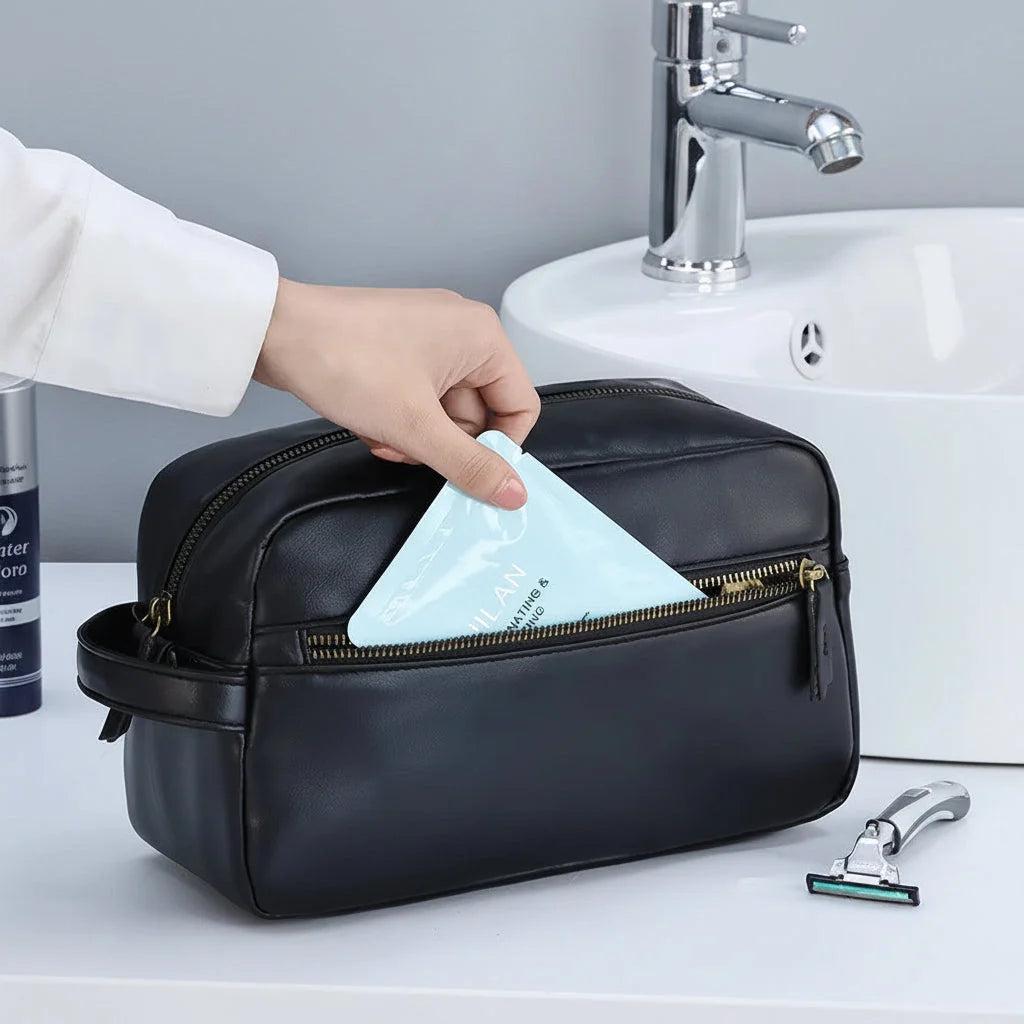 Men’s Toiletry Bag - Zip Front Pocket Dopp Kit