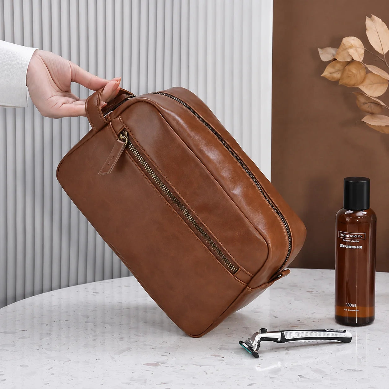 Men’s Toiletry Bag - Zip Front Pocket Dopp Kit