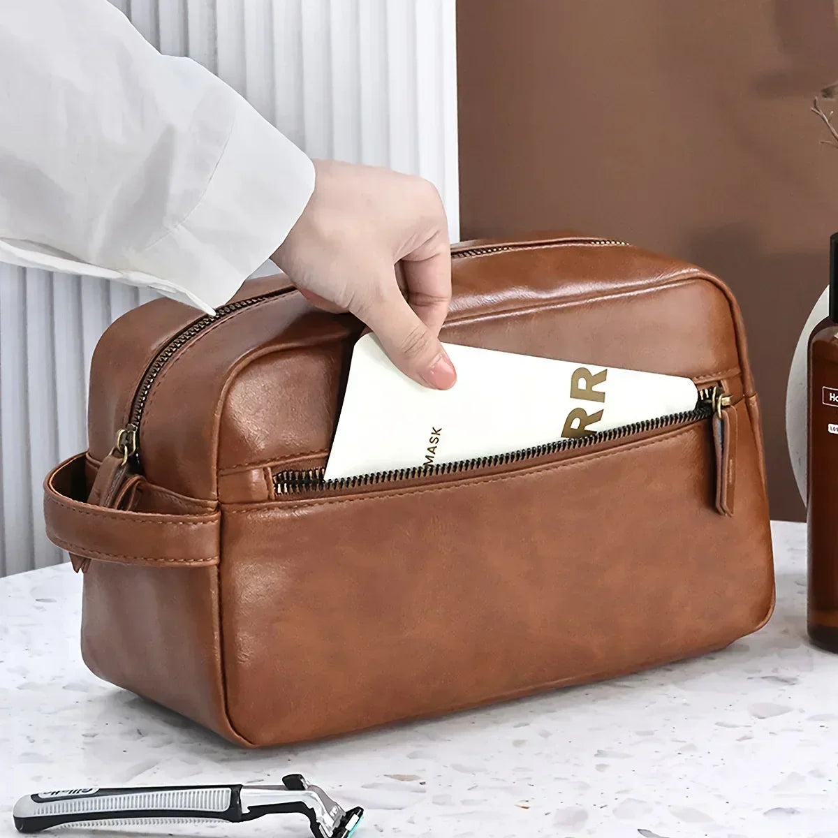 Men’s Toiletry Bag - Zip Front Pocket Dopp Kit