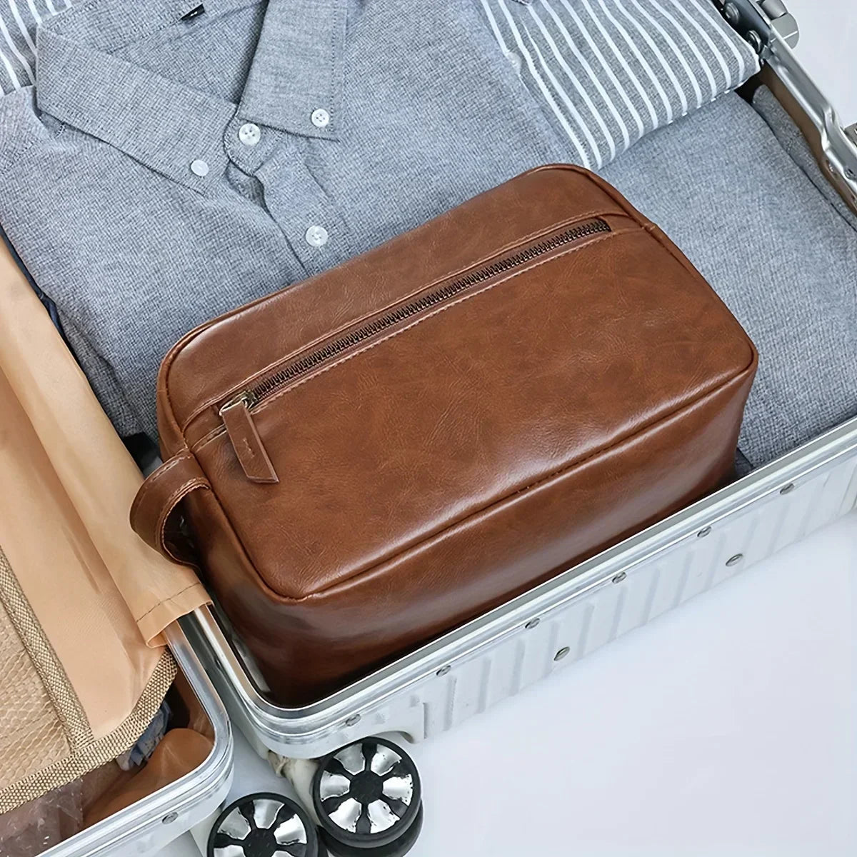 Men’s Toiletry Bag - Zip Front Pocket Dopp Kit