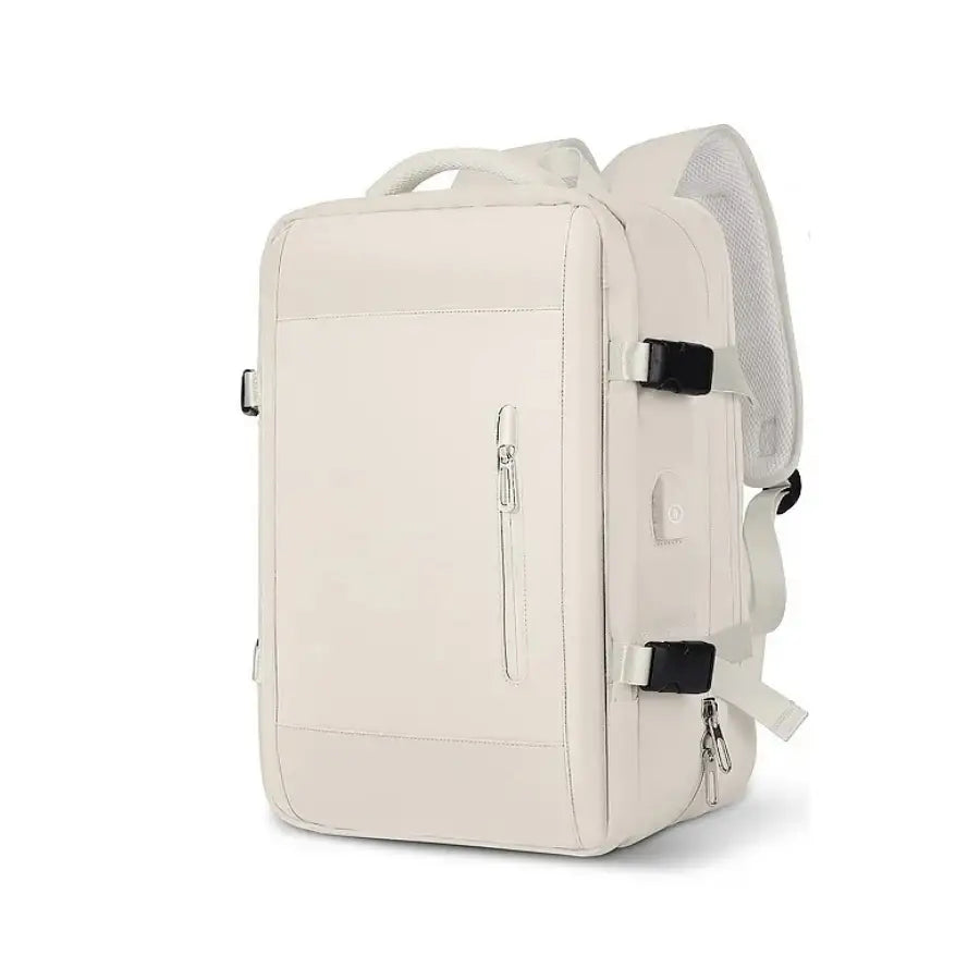 Men’s Travel Backpack – Expandable 28–40L Cabin Carry-On - Beige