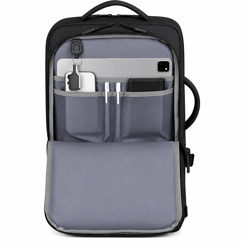 Men’s Travel Backpack - Expandable 30L Water-Resistant Nylon