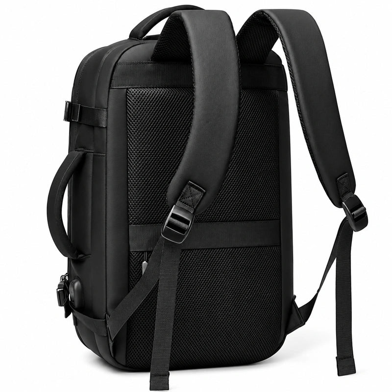Men’s Travel Backpack - Expandable 30L Water-Resistant Nylon
