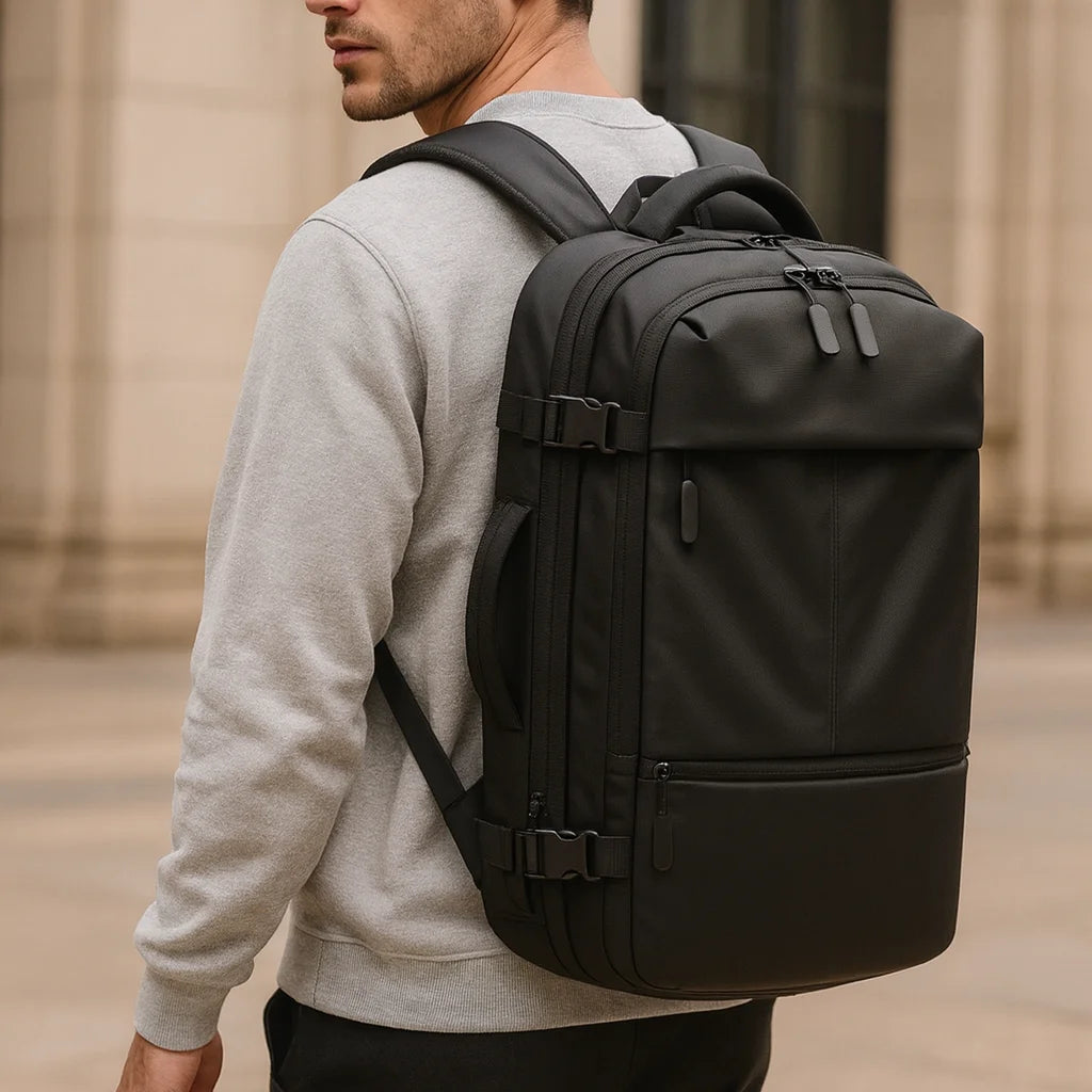 Men’s Travel Backpack – Expandable 30L Waterproof Nylon