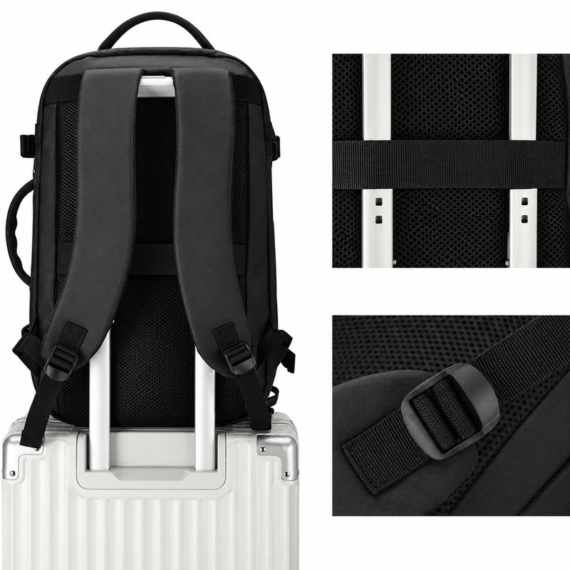 Men’s Travel Backpack - Expandable 30L Water-Resistant Nylon