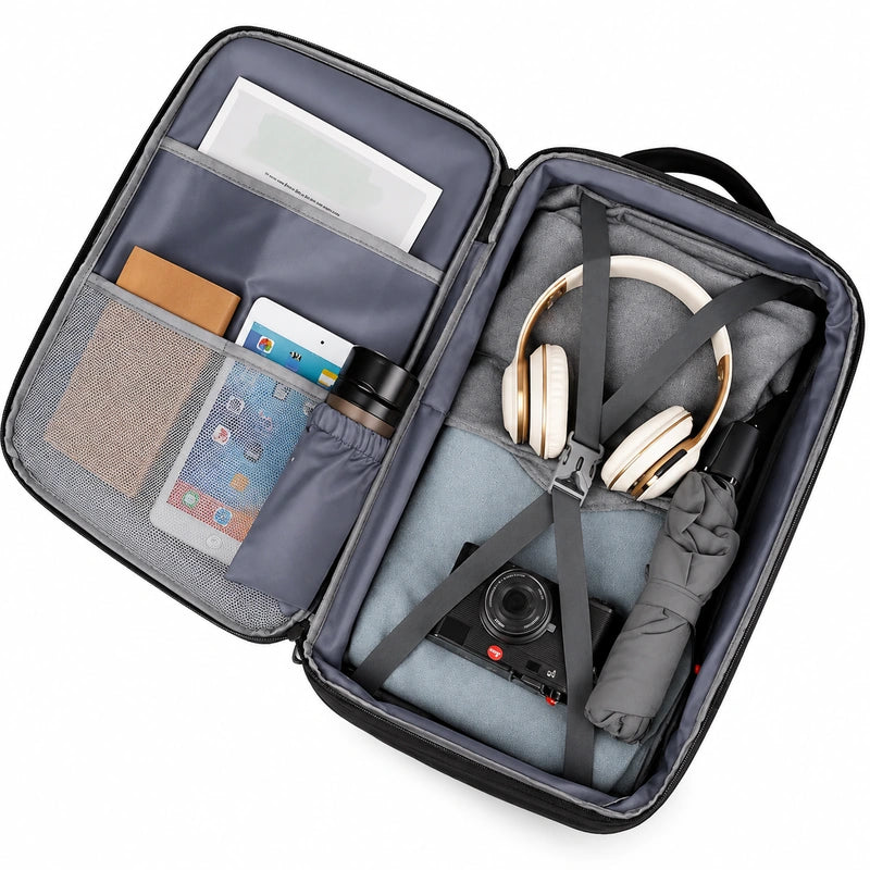 Men’s Travel Backpack - Expandable 30L Water-Resistant Nylon