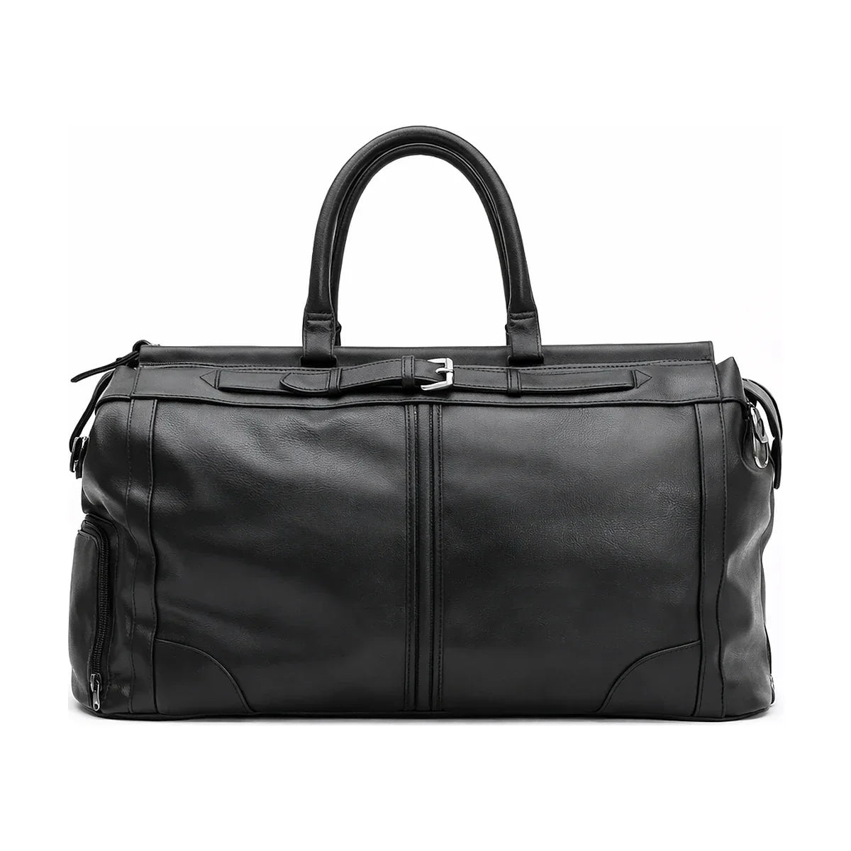 Men’s Vegan Leather Duffle Bag Doctor Style Weekender - Black