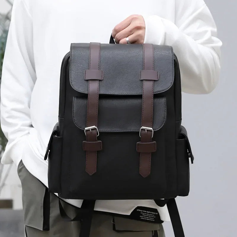 Men’s Vintage Backpack - Buckle Flap 15’’ Laptop Bag