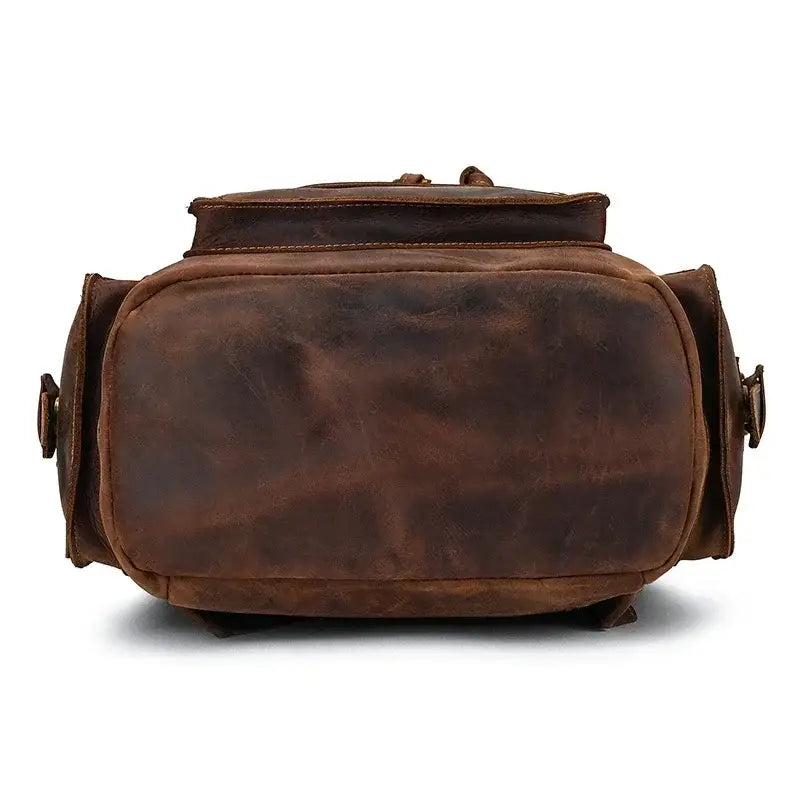 Men’s Vintage Leather Backpack – Large Retro Leather Backpack for Work & Travel