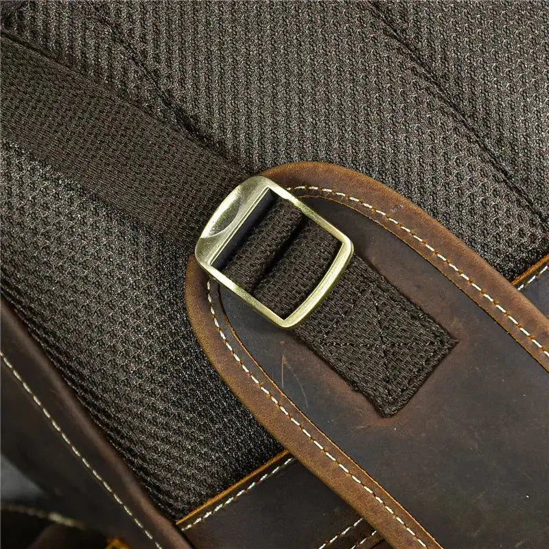 Men’s Vintage Leather Backpack – Multi Pocket Everyday Bag