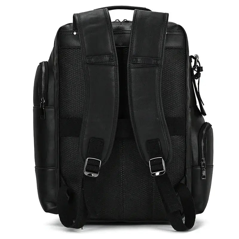 Men’s Vintage Leather Backpack – Multi Pocket Everyday Bag