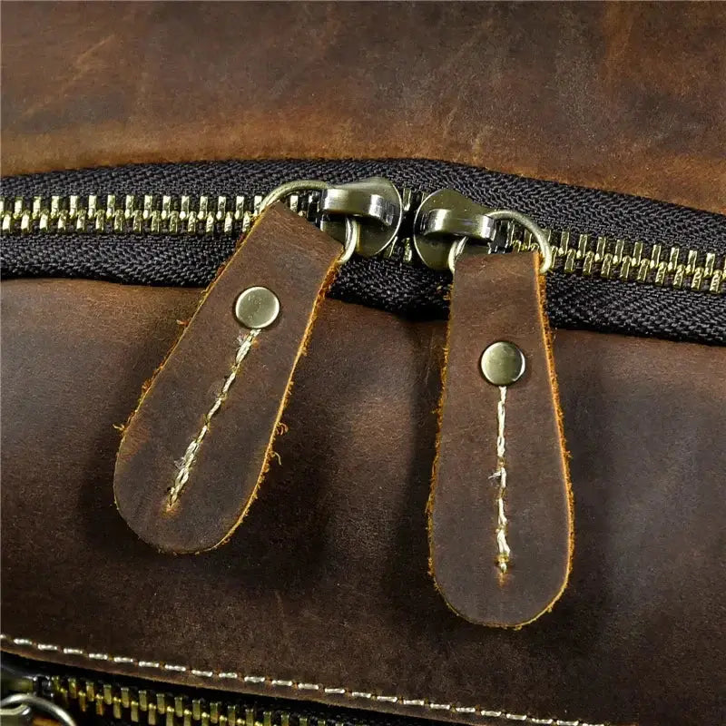 Men’s Vintage Leather Backpack – Multi Pocket Everyday Bag