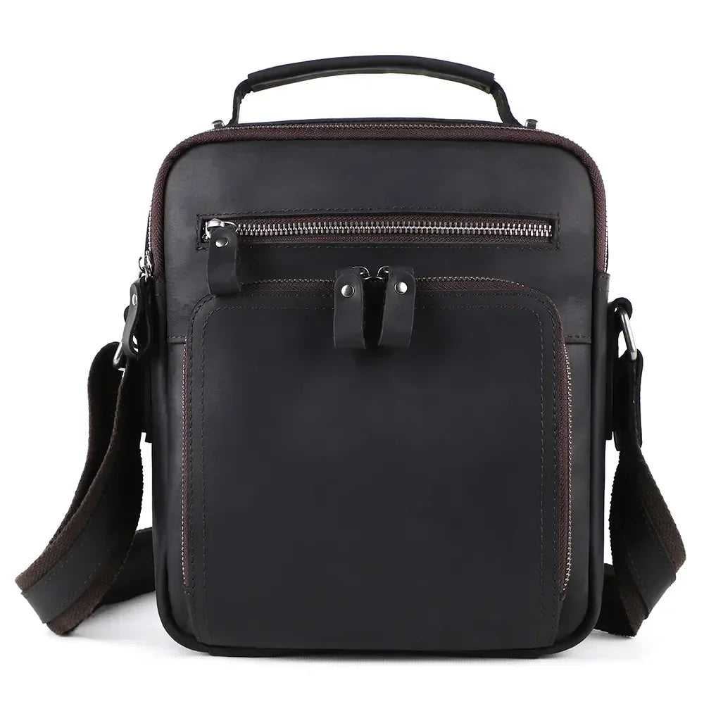 Men’s Vintage Leather Crossbody Bag – Compact Everyday Carry