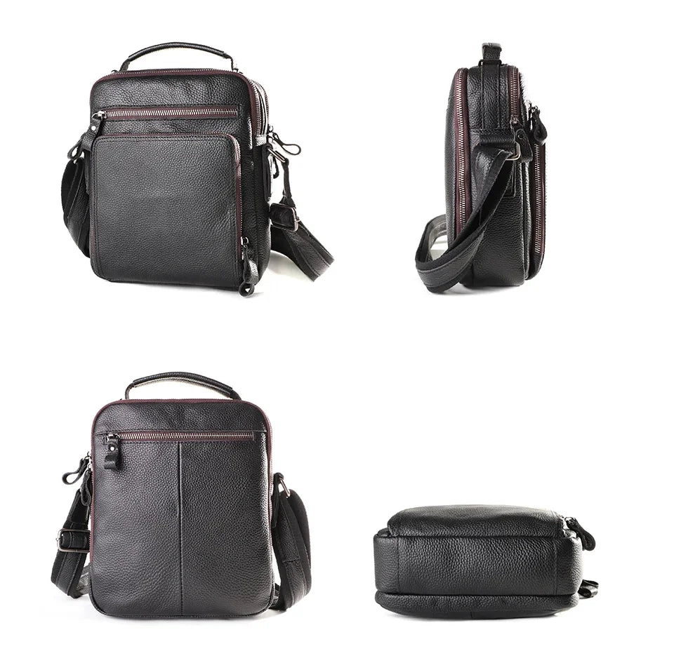 Men’s Vintage Leather Crossbody Bag – Compact Everyday Carry