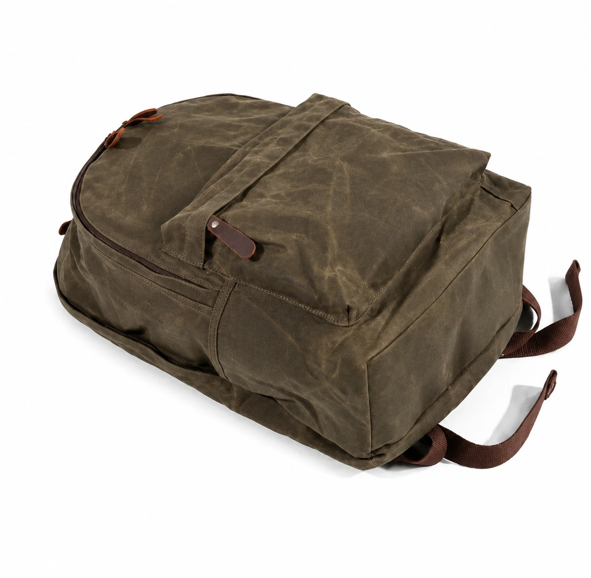 Men’s Waxed Canvas Backpack - Front Pocket Daypack