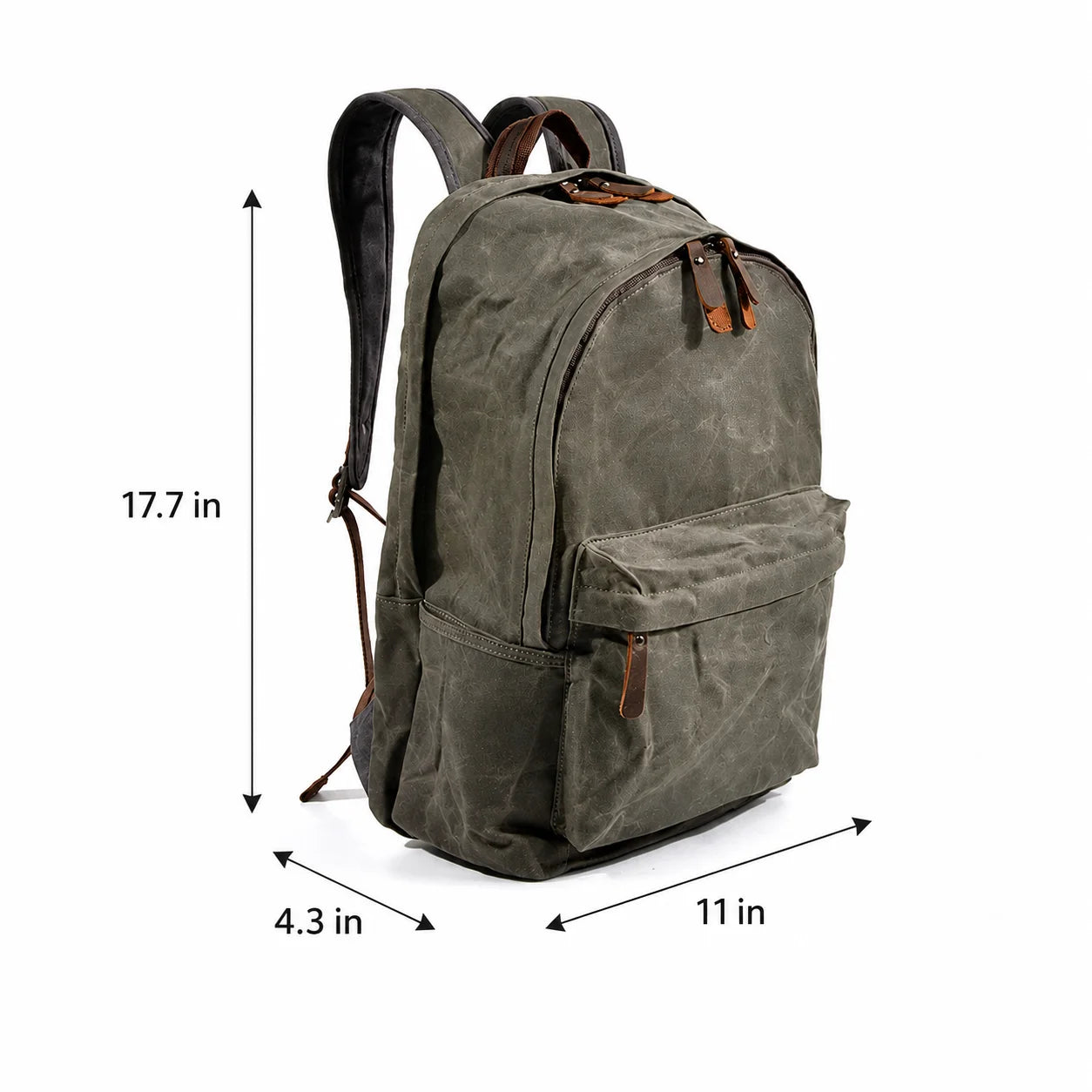 Men’s Waxed Canvas Backpack - Front Pocket Daypack