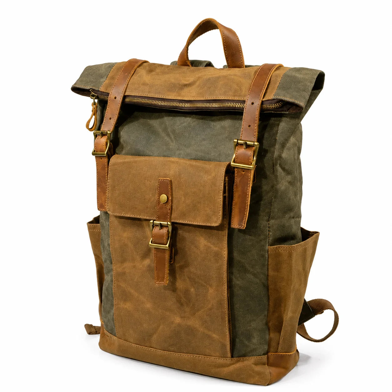 Men’s Waxed Canvas Backpack - Laptop Compartment Rucksack