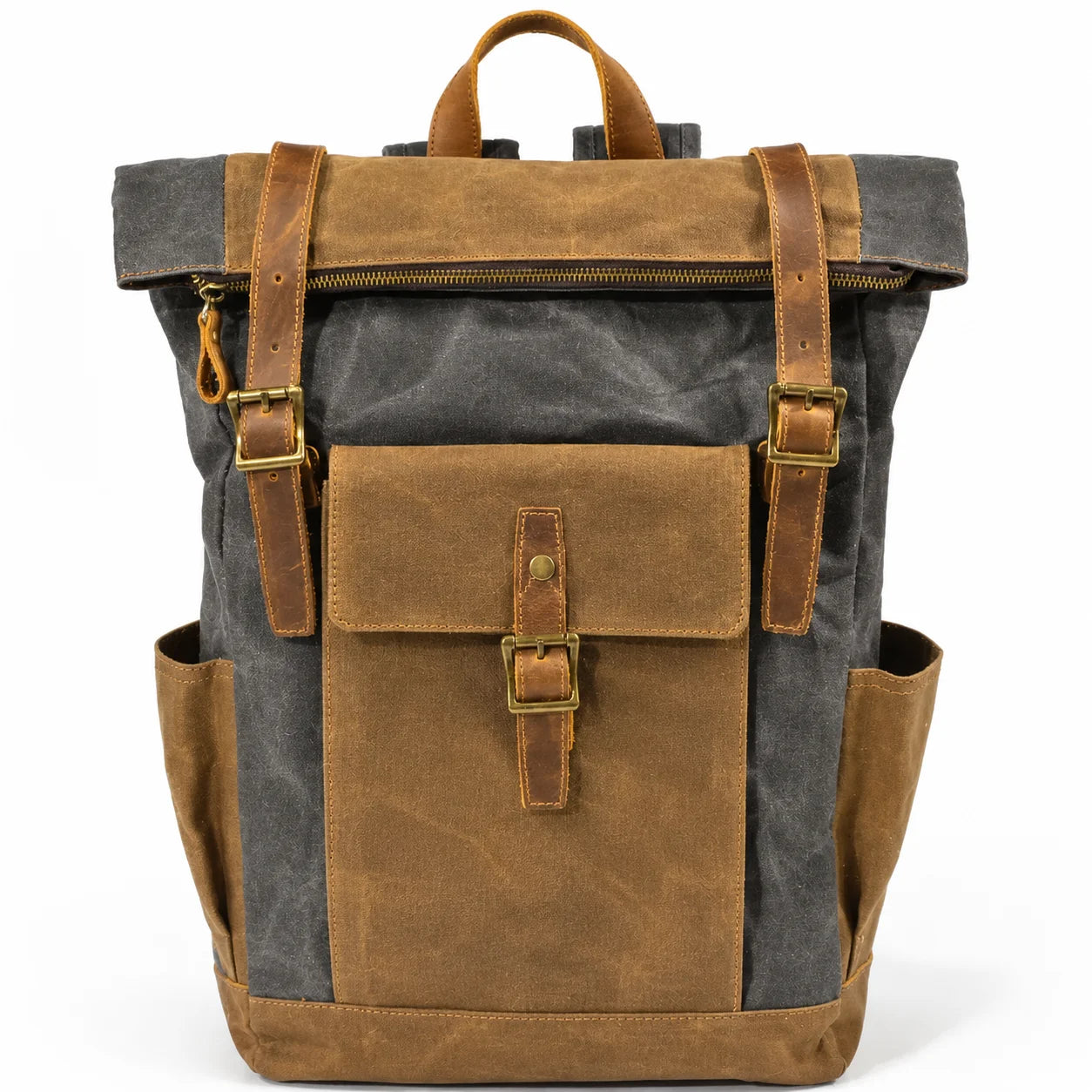 Men’s Waxed Canvas Backpack - Laptop Compartment Rucksack