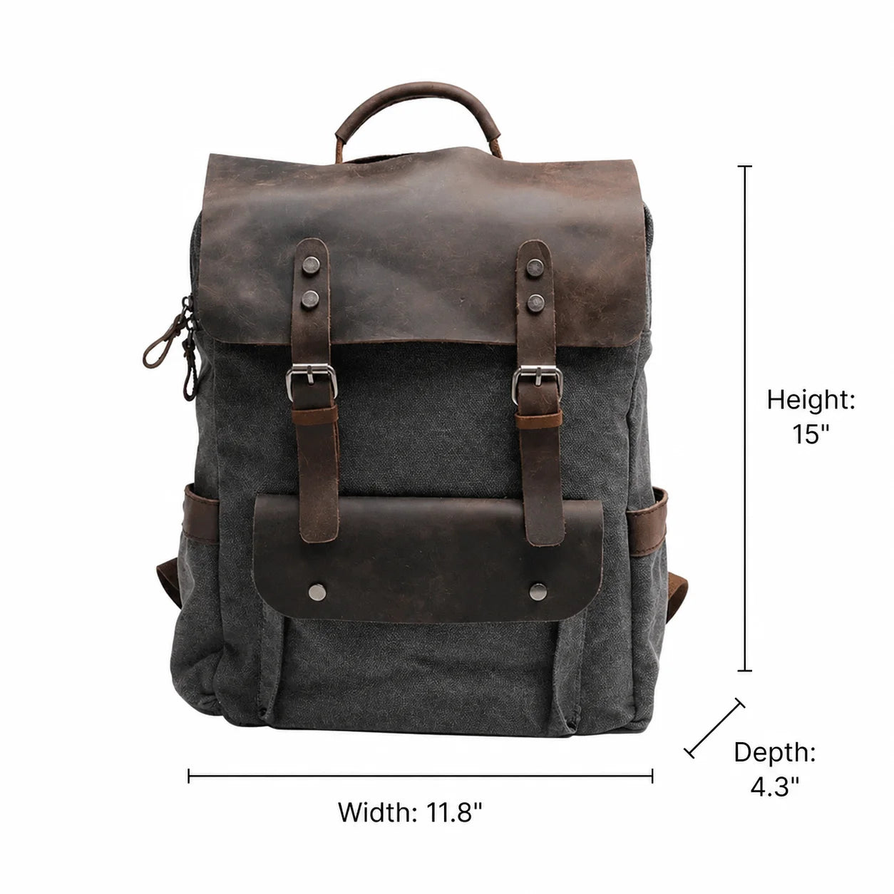Men’s Waxed Canvas Backpack - Leather Trim 6-Color Laptop Pack