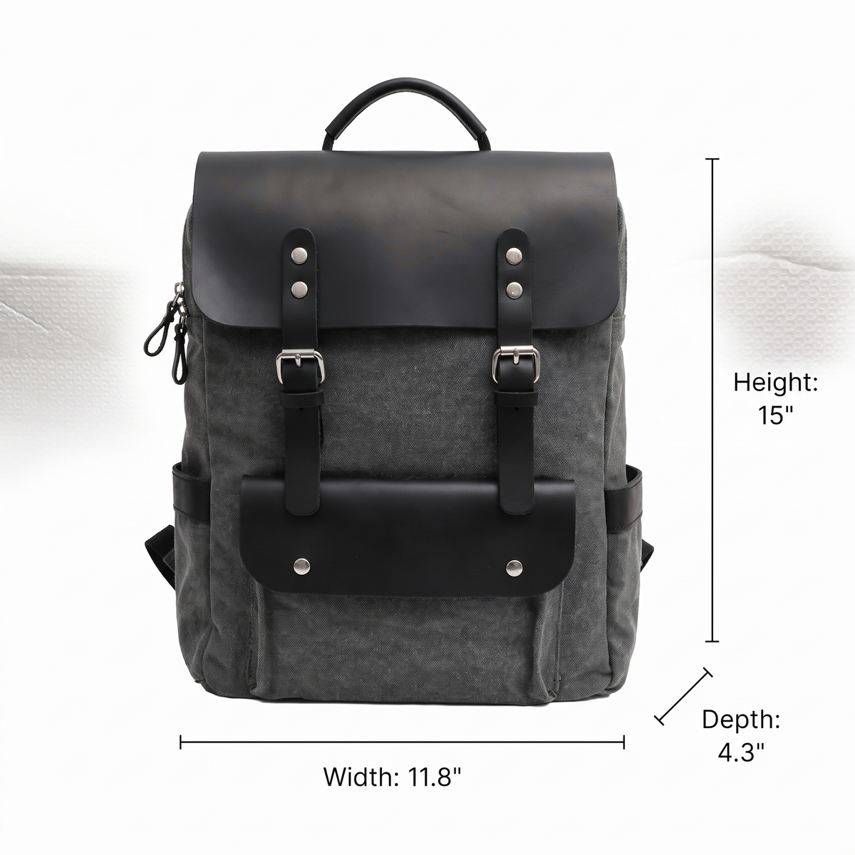 Men’s Waxed Canvas Backpack - Leather Trim 6-Color Laptop Pack