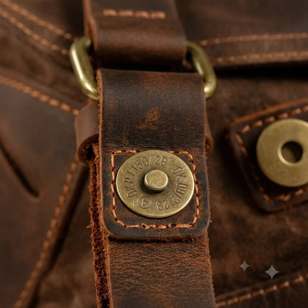 Men’s Waxed Canvas Backpack - Two-Pocket 16’’ Laptop Rucksack