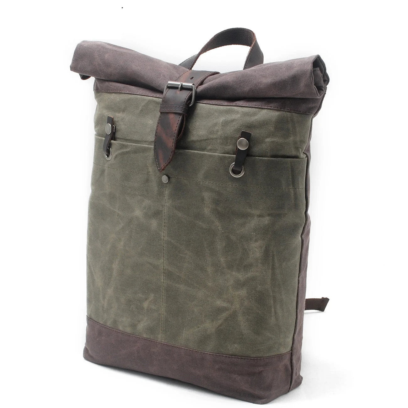 Men’s Waxed Canvas Backpack - Water-Resistant Rolltop Rucksack