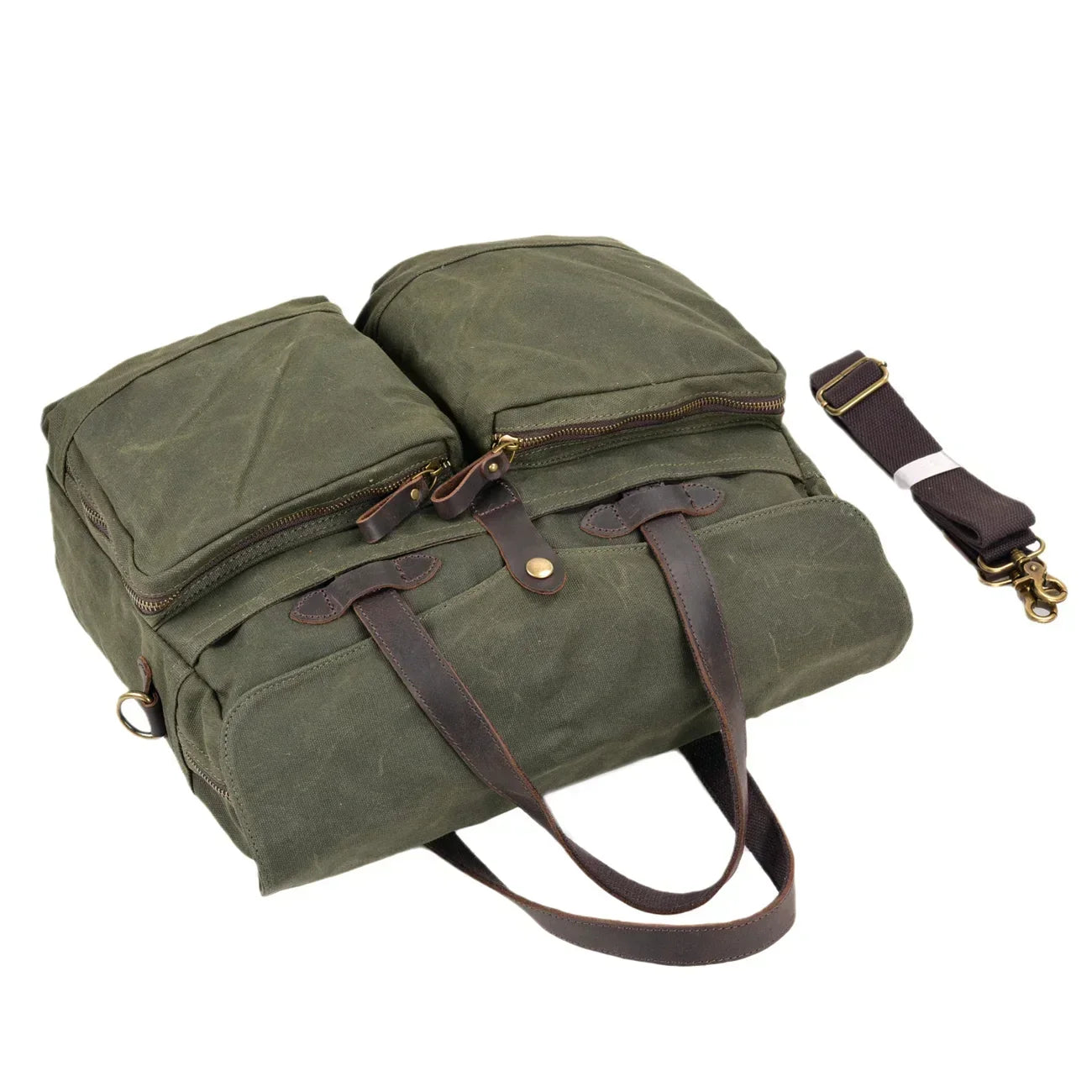 Men’s Waxed Canvas Briefcase - 15.6 Inch Laptop Bag