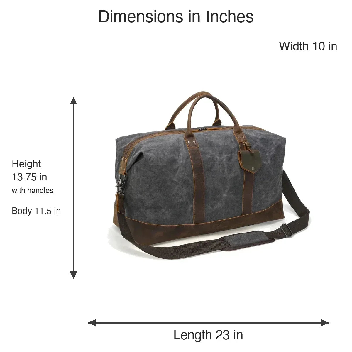 Men’s Waxed Canvas Duffle Bag with Leather Base for Weekend Travel
