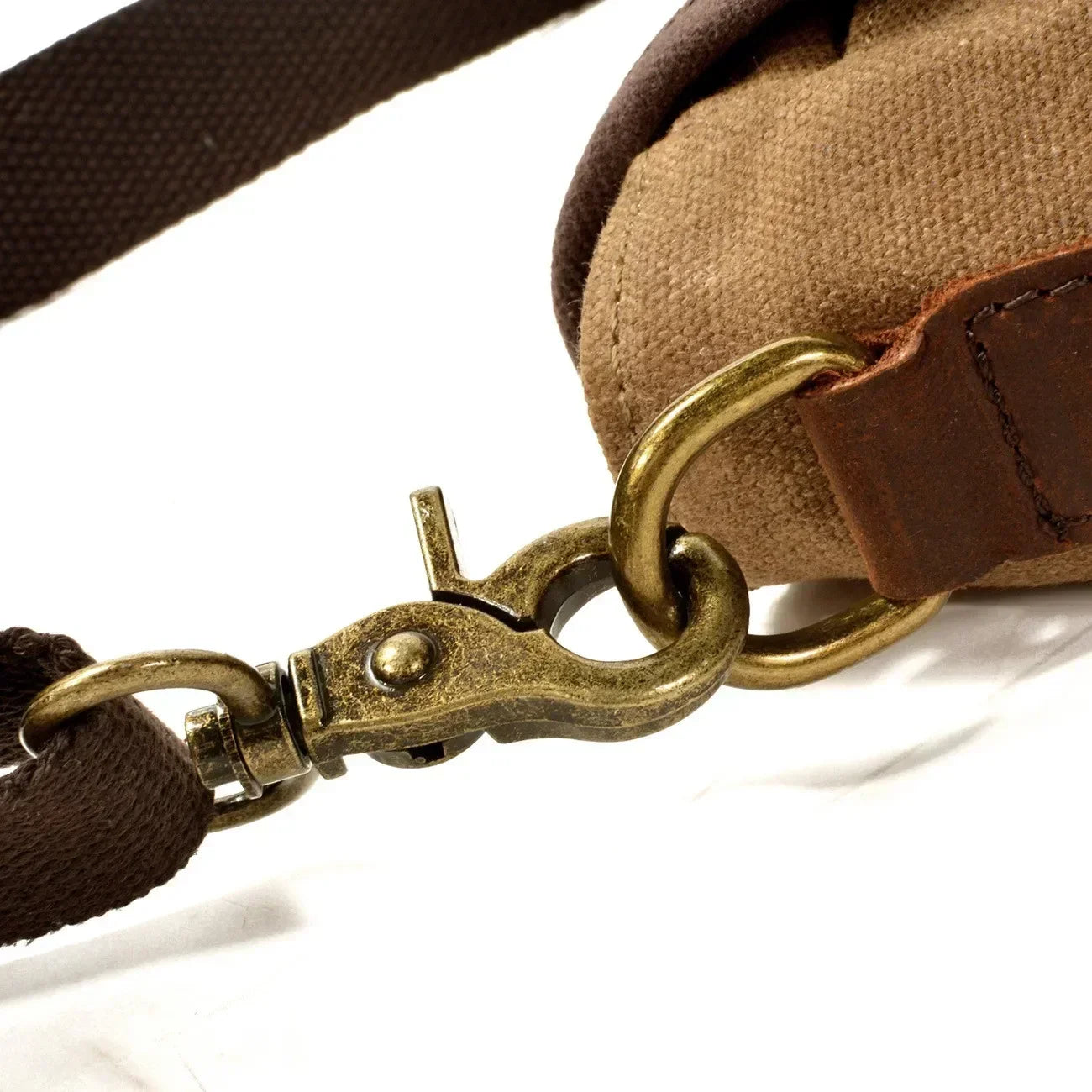 Men’s Waxed Canvas Messenger Bag – Small Vintage Flap Closure