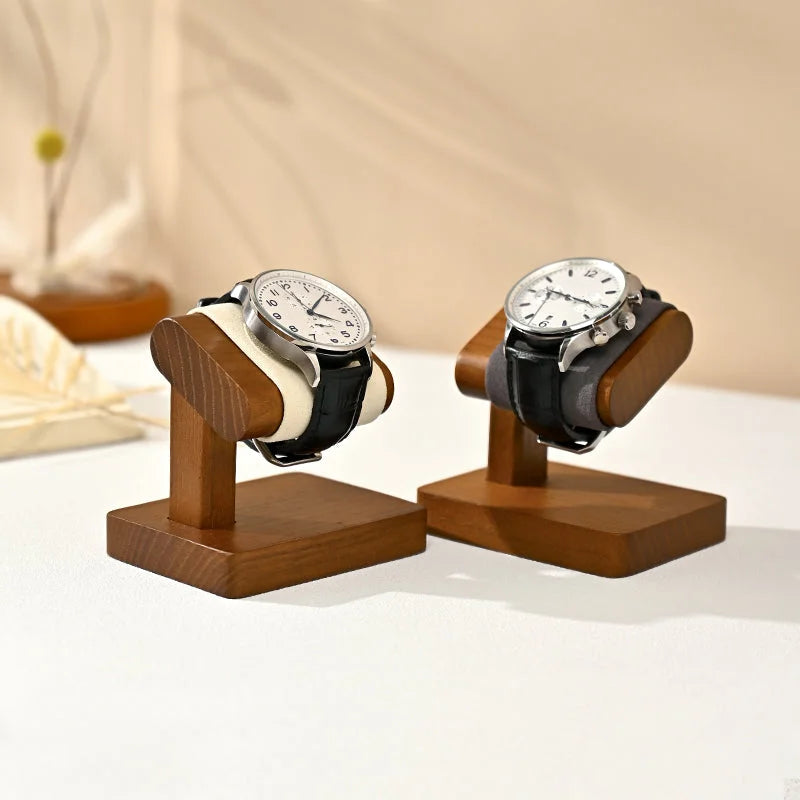 Men’s Wood Watch Stand - Microfiber-Lined Base