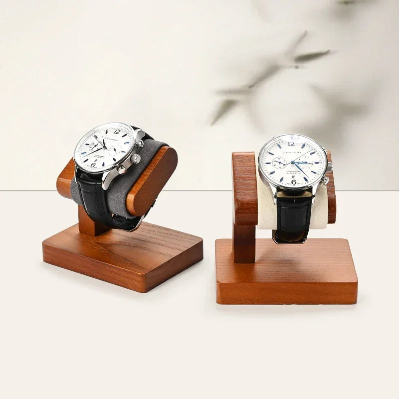 Men’s Wood Watch Stand - Microfiber-Lined Base