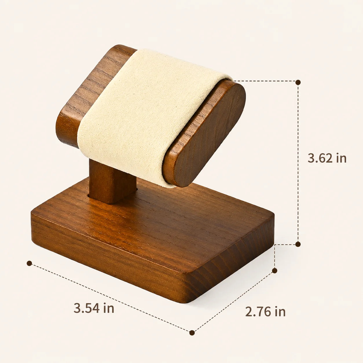Men’s Wood Watch Stand - Microfiber-Lined Base