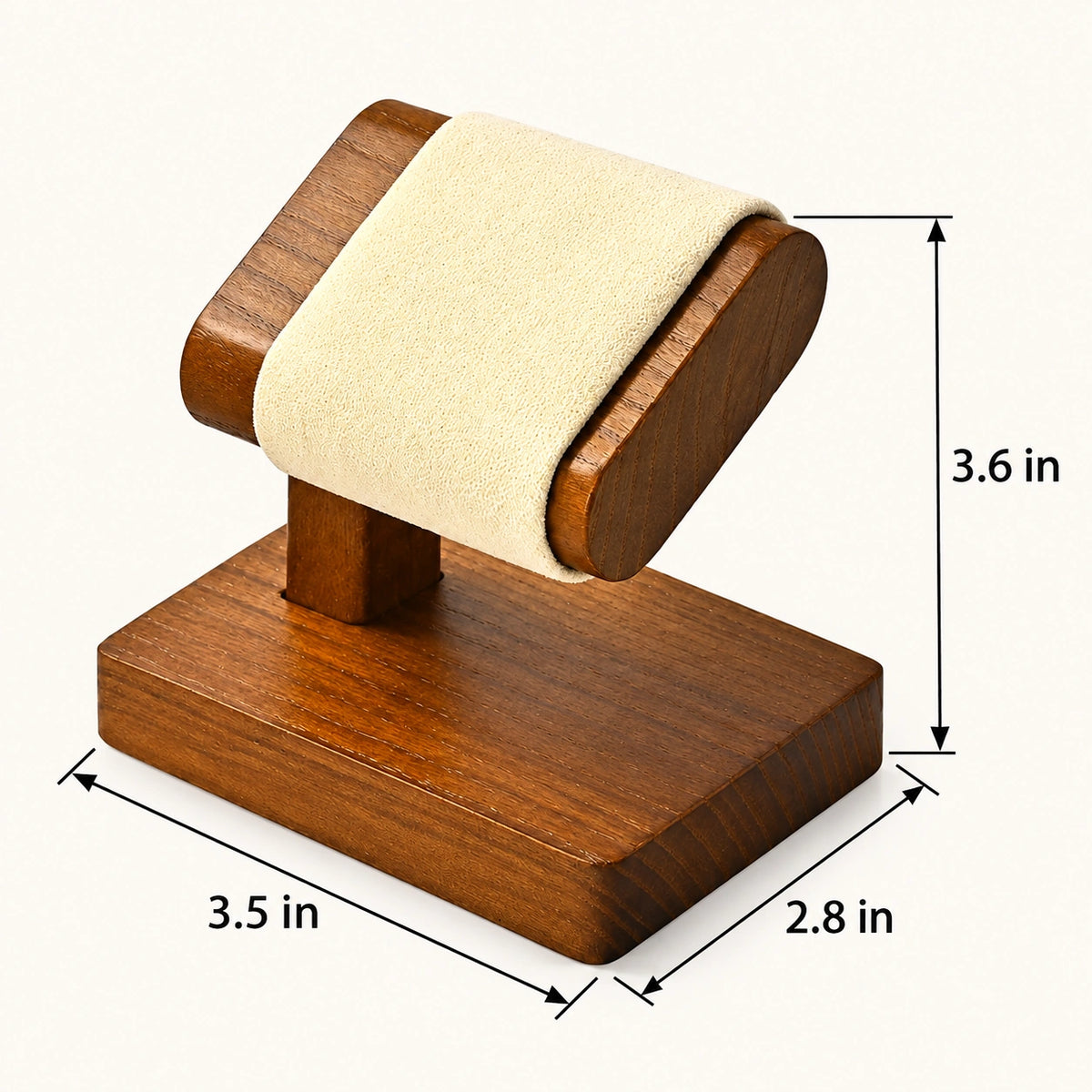 Men’s Wood Watch Stand - Microfiber-Lined Base