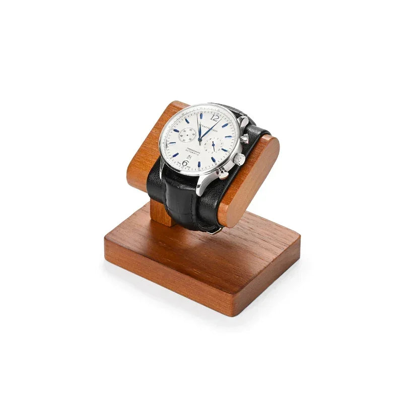 Men’s Wood Watch Stand - Microfiber-Lined Base - Black