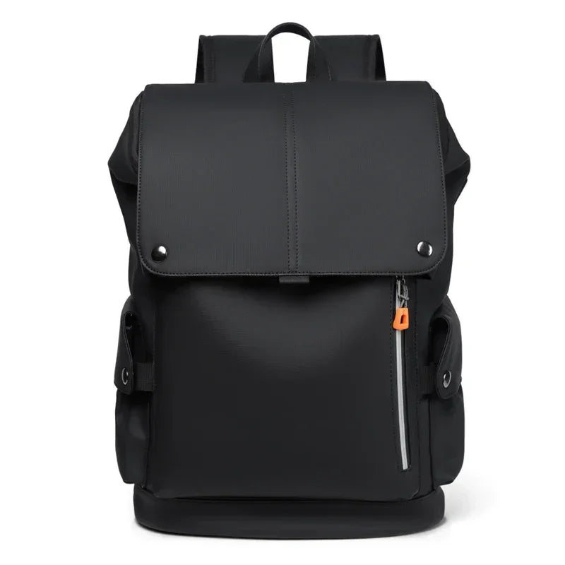 Men’s Work Backpack – Waterproof Laptop Bag with Magnetic Flap - Black