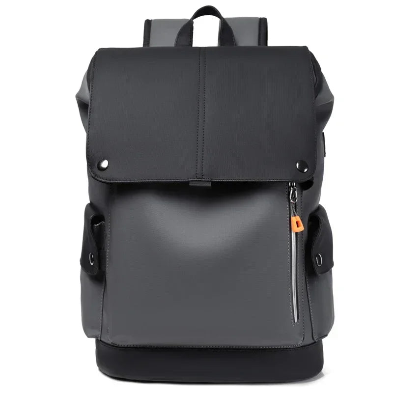 Men’s Work Backpack – Waterproof Laptop Bag with Magnetic Flap - Dark grey