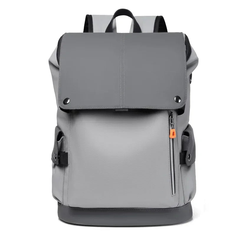 Men’s Work Backpack – Waterproof Laptop Bag with Magnetic Flap - Grey