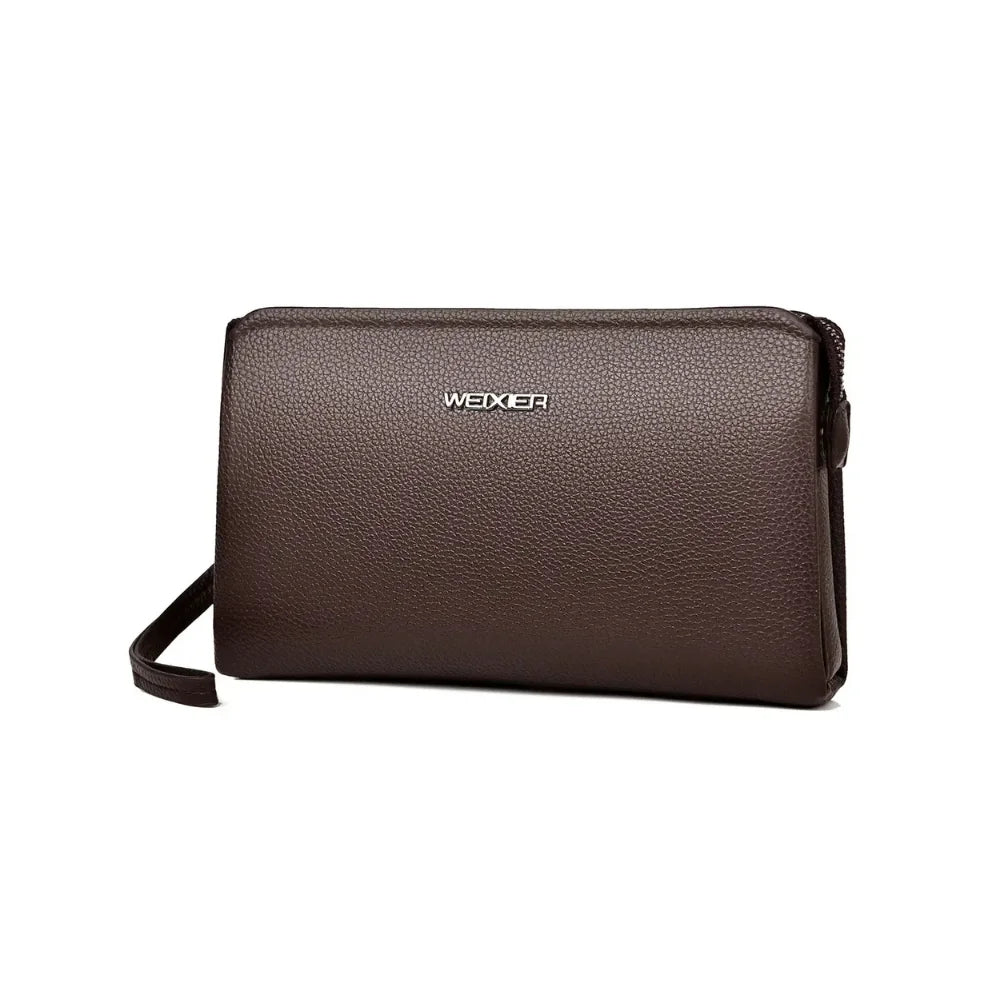 Men’s Zip Around Wallet - Wrist Strap Card Organizer - Brown