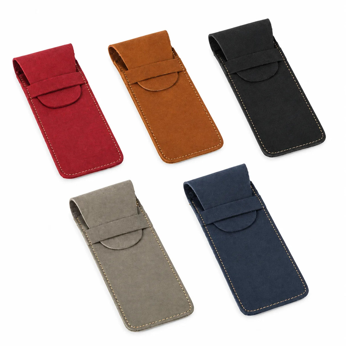 Men’s Leather Pen Case - Front Pocket Flap Pouch