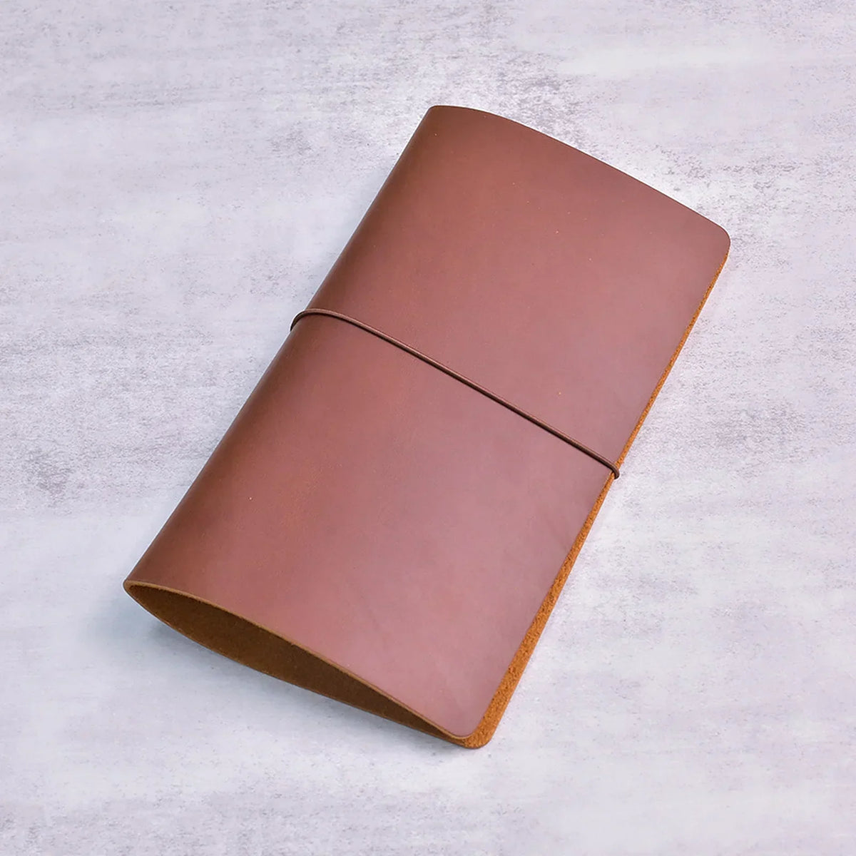 Refillable Leather Journal Cover - Crazy Horse Notebook Holder - Brown / Standard