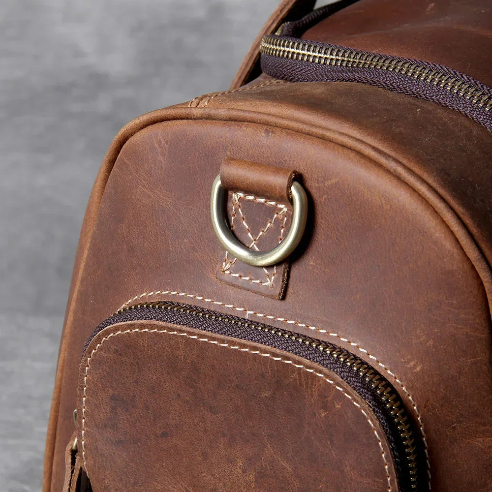Men’s Leather Duffle Bag - Carry-On Weekender