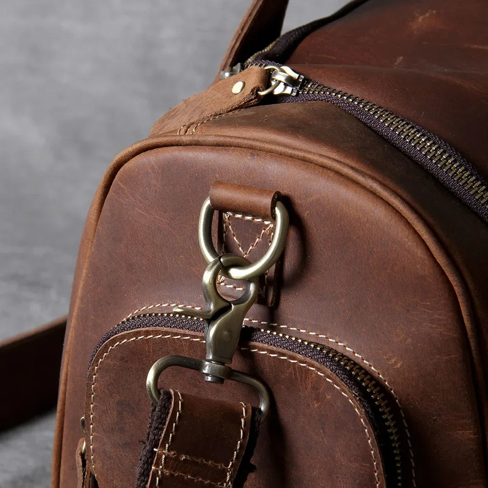 Men’s Leather Duffle Bag - Carry-On Weekender