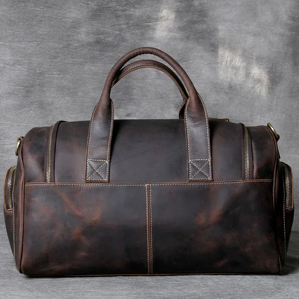 Men’s Leather Duffle Bag - Carry-On Weekender